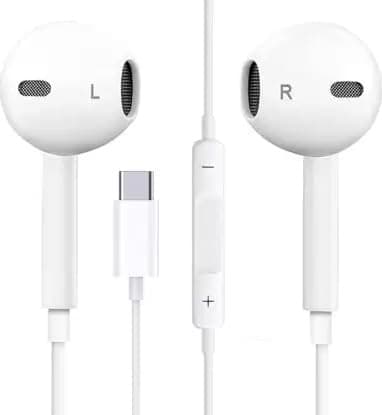 Hörlurar för iPhone 15/Pro/Max och Samsung med USB-C-kontakt, mikrofon , stereoljud Hörlurar för iPhone 15/Pro/Max och Samsung med USB-C-kontakt, mikrofon , stereoljud