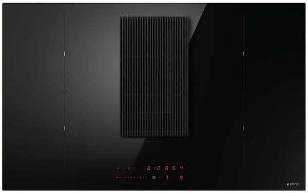 Elica NikolaTesla Prime S BL/F/83 - Induktionshäll med integrerad huva - 830 mm. - För återcirkulation Svart