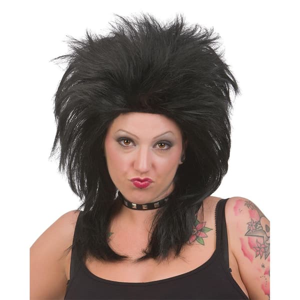 Punk Peruk Svart Maskerad Halloween