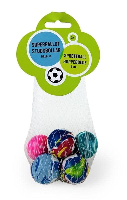 6 st studsbollar i nät 30 mm studsboll