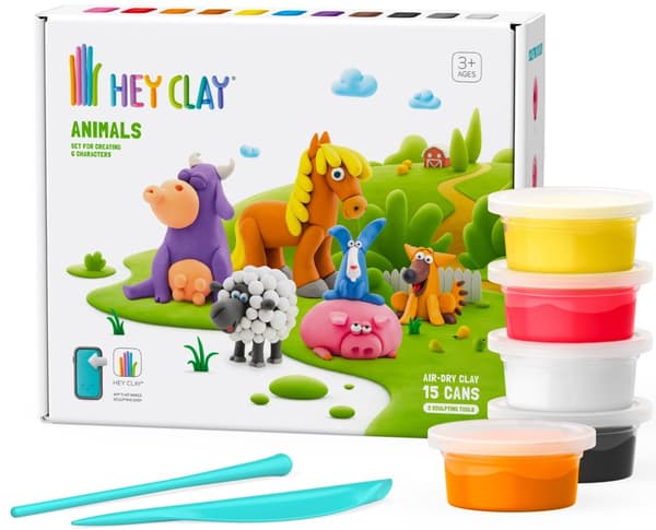 Modellera Bondgårdsdjur 15-pack lufttorkande Hey Clay