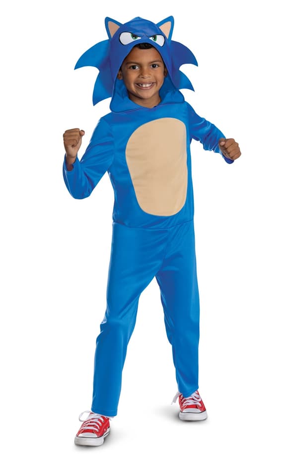 Sonic Kostume Jumpsuit S (4-6 år)