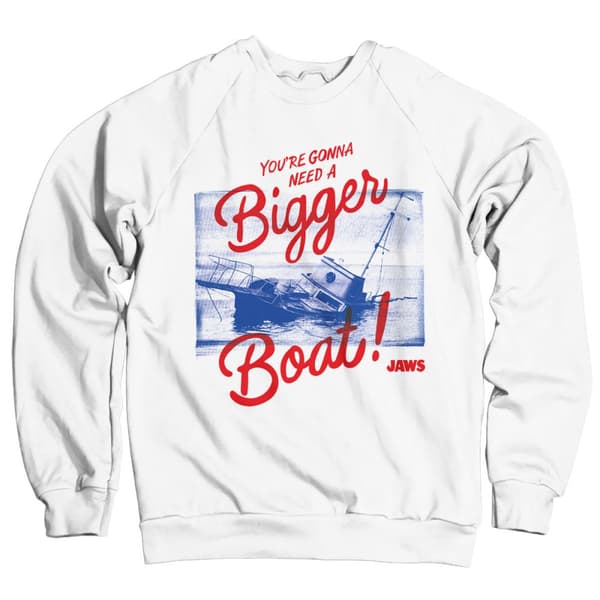 Jaws - You're Gonna Need A Bigger Boat Sweatshirt White Large