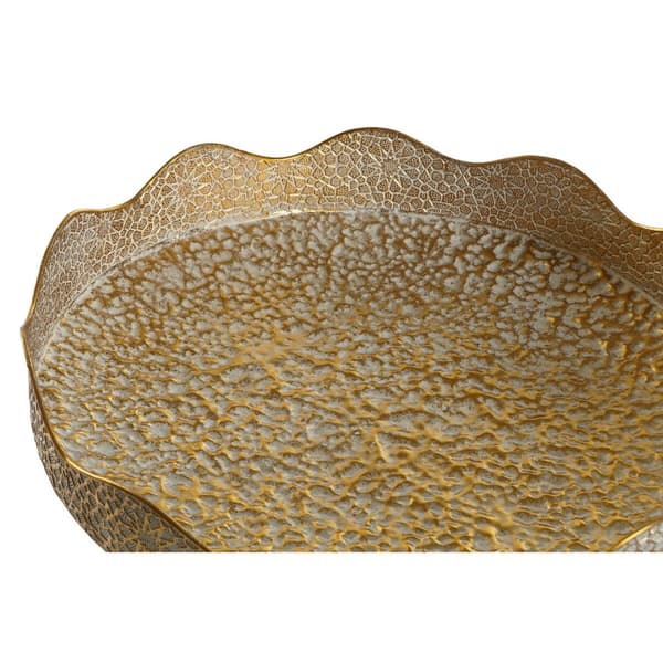 Sett med blomsterpotter Home ESPRIT Gyllen Metall Araber 46 x 46 x 84,5 cm (2 Deler)