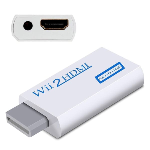 INF HDMI-adapter Kompatibel med Nintendo Wii – Full HD 1080p Vit INF HDMI-adapter Kompatibel med Nintendo Wii – Full HD 1080p Vit