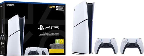 Sony Playstation 5 Slim Digital Edition 1TB Bundle Med Två Dualsense Controller Sony Playstation 5 Slim Digital Edition 1TB Bundle Med Två Dualsense Controller