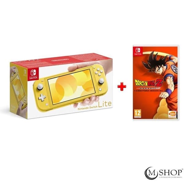 Packa Nintendo Switch Lite gul + Dragon Ball Z Kakarot- USED