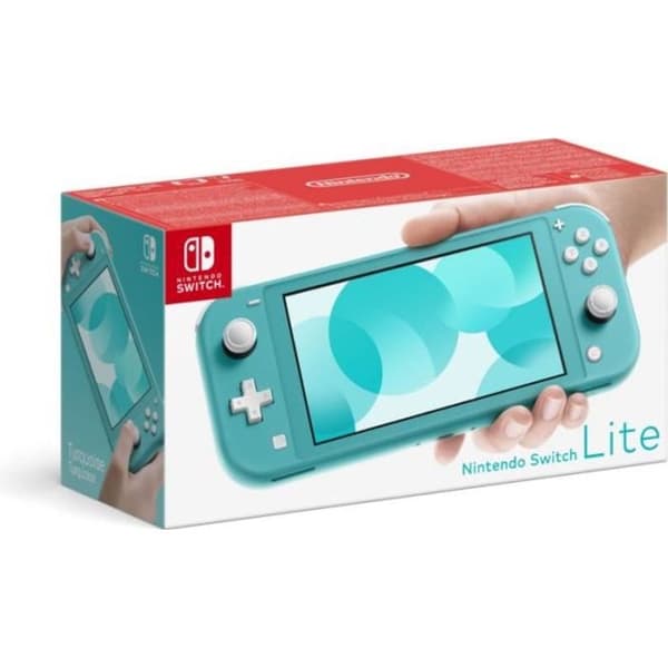 Nintendo Switch Lite Turkos Switch Lite-konsol + Bigben Soft Pouch-fodral för Switch Lite + Bigben Protectio-tillbehör- USED