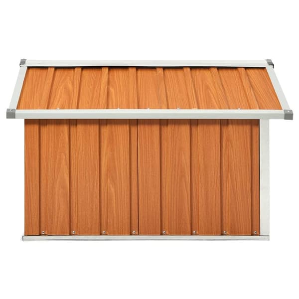 vidaXL garage til robotplæneklipper 92x97x63 cm galvaniseret stål brun