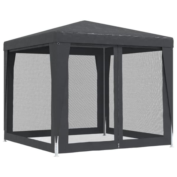 vidaXL Festtelt med 4 sidevegger av netting antrasitt 2,5x2,5 m HDPE