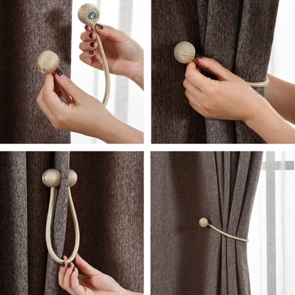 2 -pakk magnetisk gardin spenne gardinmutter - svart