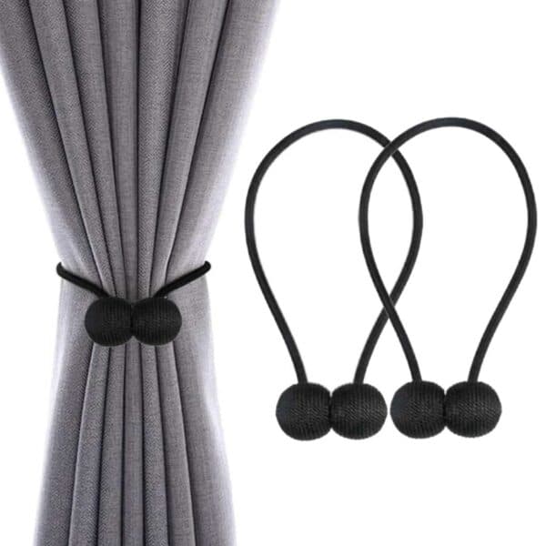 2 -pakk magnetisk gardin spenne gardinmutter - svart 2 -pakk magnetisk gardin spenne gardinmutter - svart