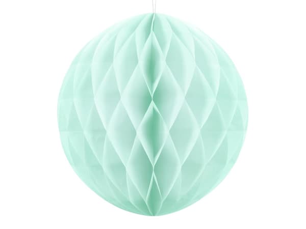 Honeycomb papir sfære i pastel mintgrøn måler 40 cm