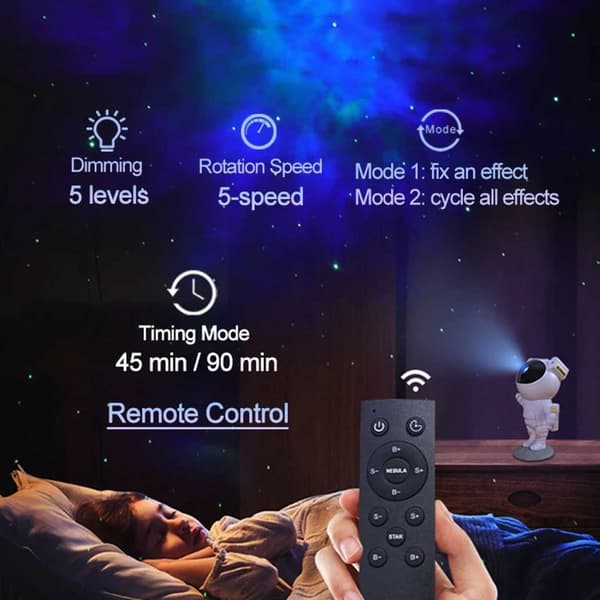Galaxy Lamp - Nebula Star Projector med fjernbetjening
