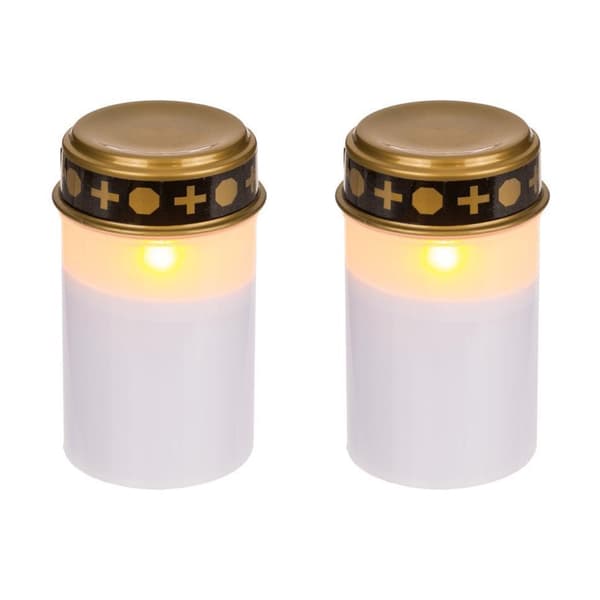Gravlys LED / Lys - Lys til Graver 1200 timer - Velg antall! 2-Pack