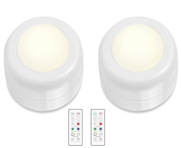 INF LED spotlights 1 stk med 1 fjernkontroll   2-pack