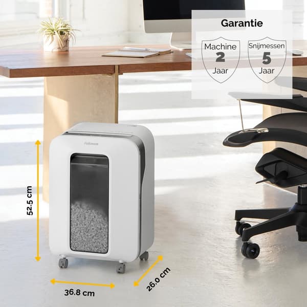 Fellowes-paperisilppuri LX201, 12 arkkia, P5-mikrosilppuri, valkoinen