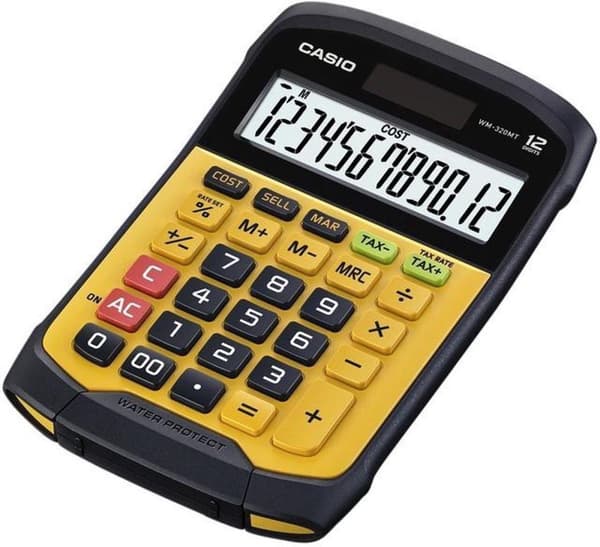 Casio WM-320MT taskulaskin näytöllä Musta, keltainen laskin