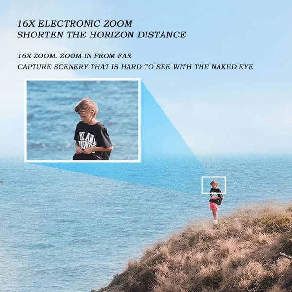 INF Digitalkamera 4K/48MP/16X Zoom/Autofokus/Søker/Anti-Shake Sort