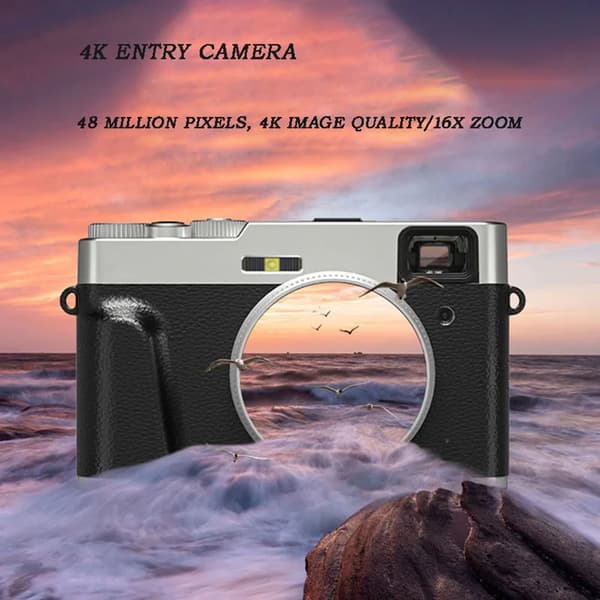 INF Digitalkamera 4K/48MP/16X Zoom/Autofokus/Søker/Anti-Shake Sort