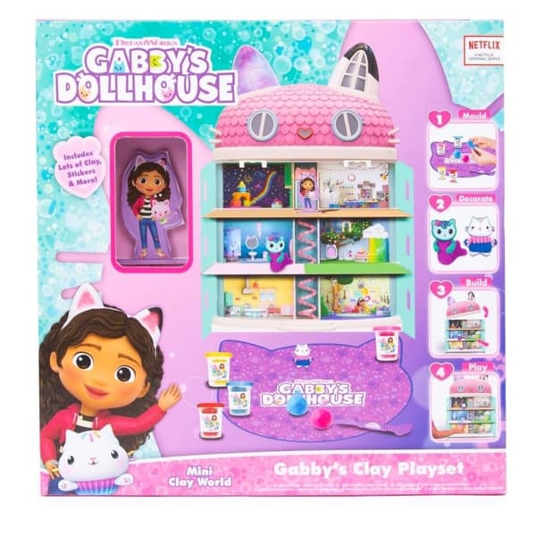 Gabby's Dollhouse Gjør-det-selv leirekatter og dukkehussett (204-700003)