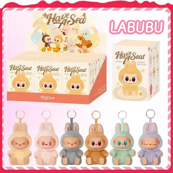 POP MART Labubu Monstereissa on istuin, 17 cm sokkelo