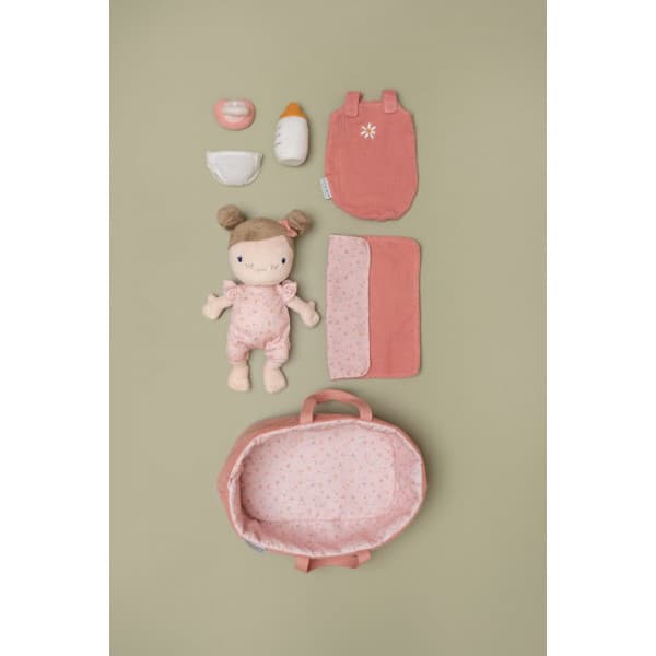 Little Dutch Rosa - babynukke i bæretaske, lyserød