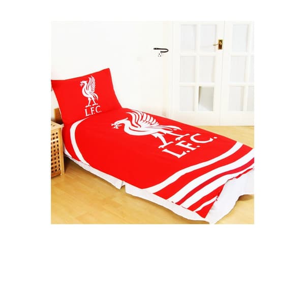 Liverpool FC Official Reversible Pulse Single Duvet Set Red/White Single Liverpool FC Official Reversible Pulse Single Duvet Set Red/White Single