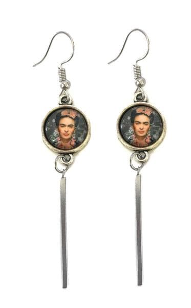 Earrings - Frida Kahlo - Stainless steel - Stick