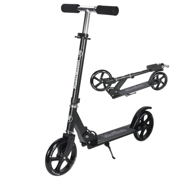 HyperMotion, Løbehjul til børn 8+, foldbar, store hjul 200 mm, max belastning 100 kg, justerbar styrhøjde, ,Sort HyperMotion, Løbehjul til børn 8+, foldbar, store hjul 200 mm, max belastning 100 kg, justerbar styrhøjde, ,Sort