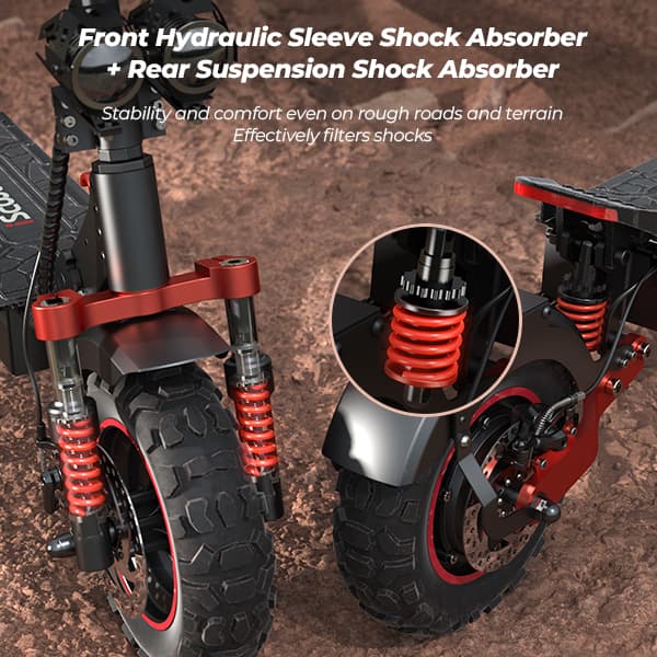 iScooter iX5s 11-tommer off-road elektrisk scooter, 1000W motor, 48V15Ah batteri, maks. hastighed 45 km / t, dobbelt stødabsorbering foran og bagpå