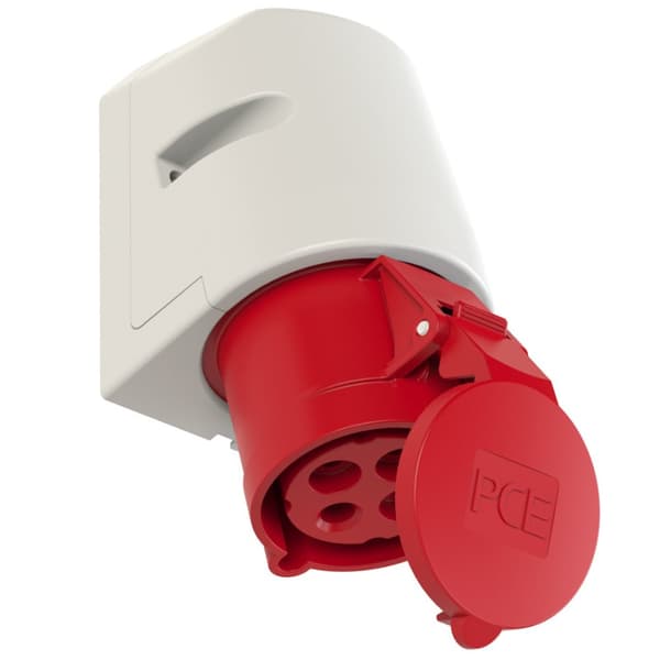 Fast stikkontakt 16A 4P 400V 6h IP44 Overflademonteret