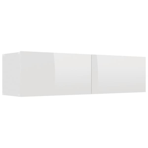 vidaXL tv-bord 120x30x30 cm konstrueret træ hvid højglans