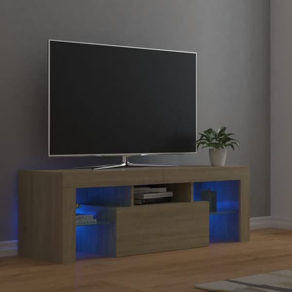vidaXL TV-taso LED-valoilla Sonoma-tammi 120x35x40 cm
