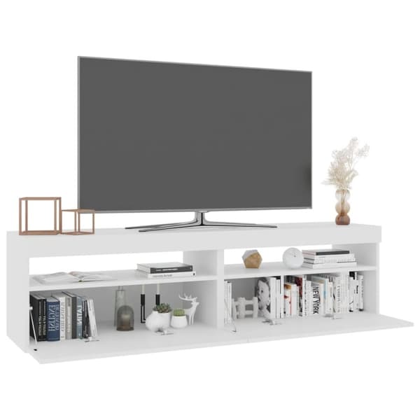 TV-tasot 2 kpl LED-valoilla valkoinen 75x35x40 cm - TV-taso - TV-taso - Home & Living