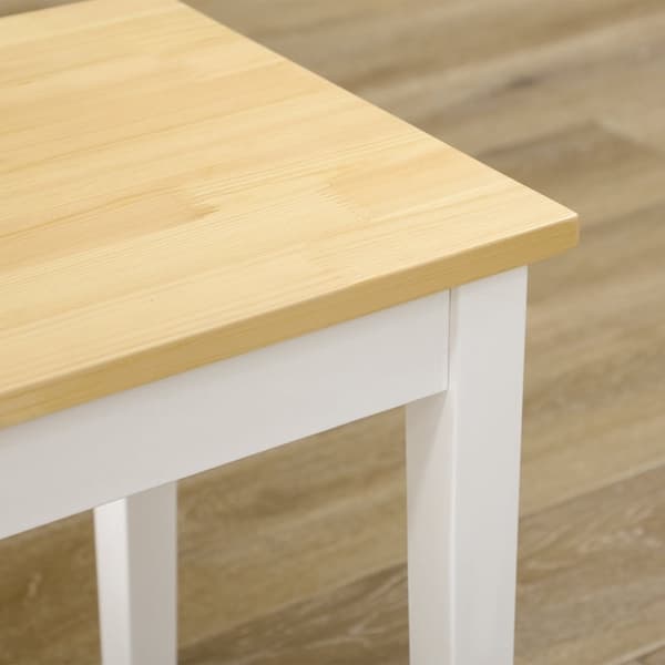Rootz Wooden 2-paikkainen penkki - Massiivipuu - Lakattu penkki - Luonnollinen + Valkoinen - Tukeva mänty - Minimalistinen muotoilu - Helppohoitoinen