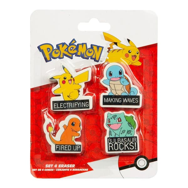 Pokemon Eraser 4-pack