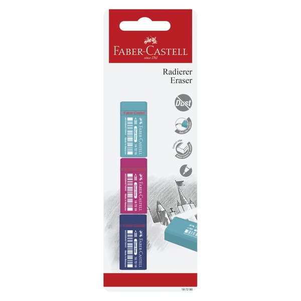 Suddgummi Dust-free Mini Trend 3-pack Faber-Castell