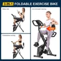 Miniatyrbillede 3 af 7: 3 I 1 foldet træningscykel, magnetisk x-cykel liggende fitnesscykel med 8-niveau justerbar modstand til træning i gymnastiksalen