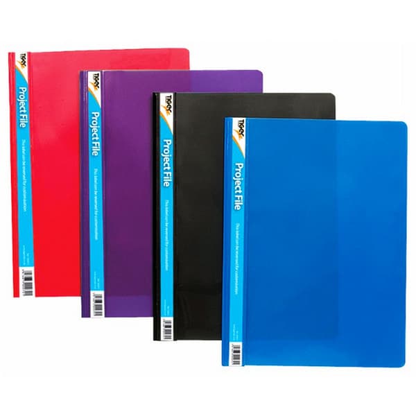 Tiger Stationery A4 Project Files (Pack of 25) Assorted A4
