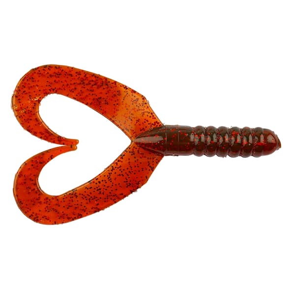 Big Bite Baits Twin Tail Grub Motor Oil Fire 7cm, 10-pack
