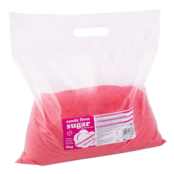 Värillinen maustettu punainen hattara mansikkamakuinen sokeri 5kg