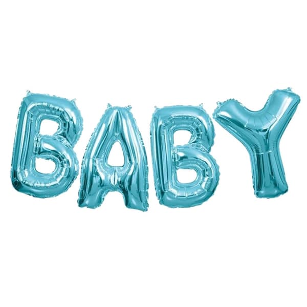 Unique Party 14in Baby Foil Balloon Banner Kit Blue One Size