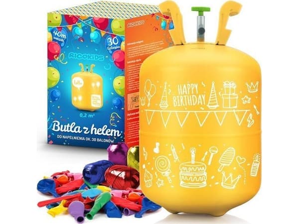 Global inntekt Heliumsylinder 0,42m3 Ricokids 50 ballonger og 60m bånd