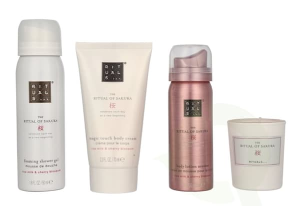 Rituals Sakura Set 195 ml Scented Candle 25gr/Foaming Shower Gel 50ml/Body Cream 70ml/Body Lotion 50ml