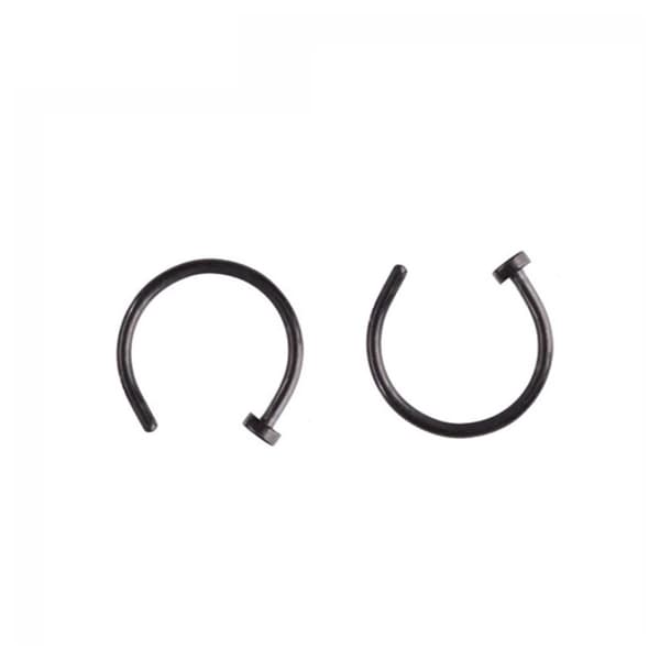2-pack Svart Fake Piercing Läpp Näsring Septum Läppring utan Hål