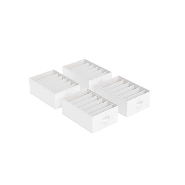 Garderobeorganisator med 6 rum, sæt med 4, foldbar