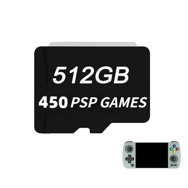 TF-kort för ANBERNIC RG405M, 512 GB lagringskapacitet, 450 PSP-spel,512G 450 PSP-spel