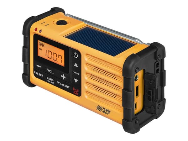 Sangean MMR88 sveivradio med lommelykt, solcelle, USB, gul/svart Sangean MMR88 sveivradio med lommelykt, solcelle, USB, gul/svart