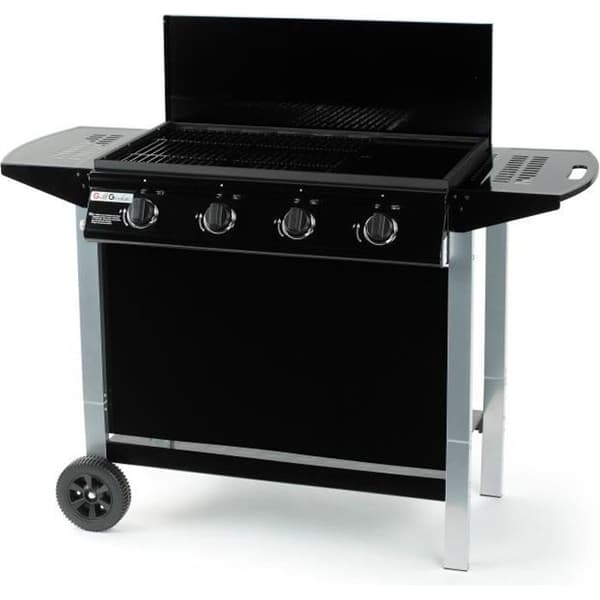 Gas Skäggcue - Grillplatta GARDEN - Svart &amp; Grå - 4 brännare med lock